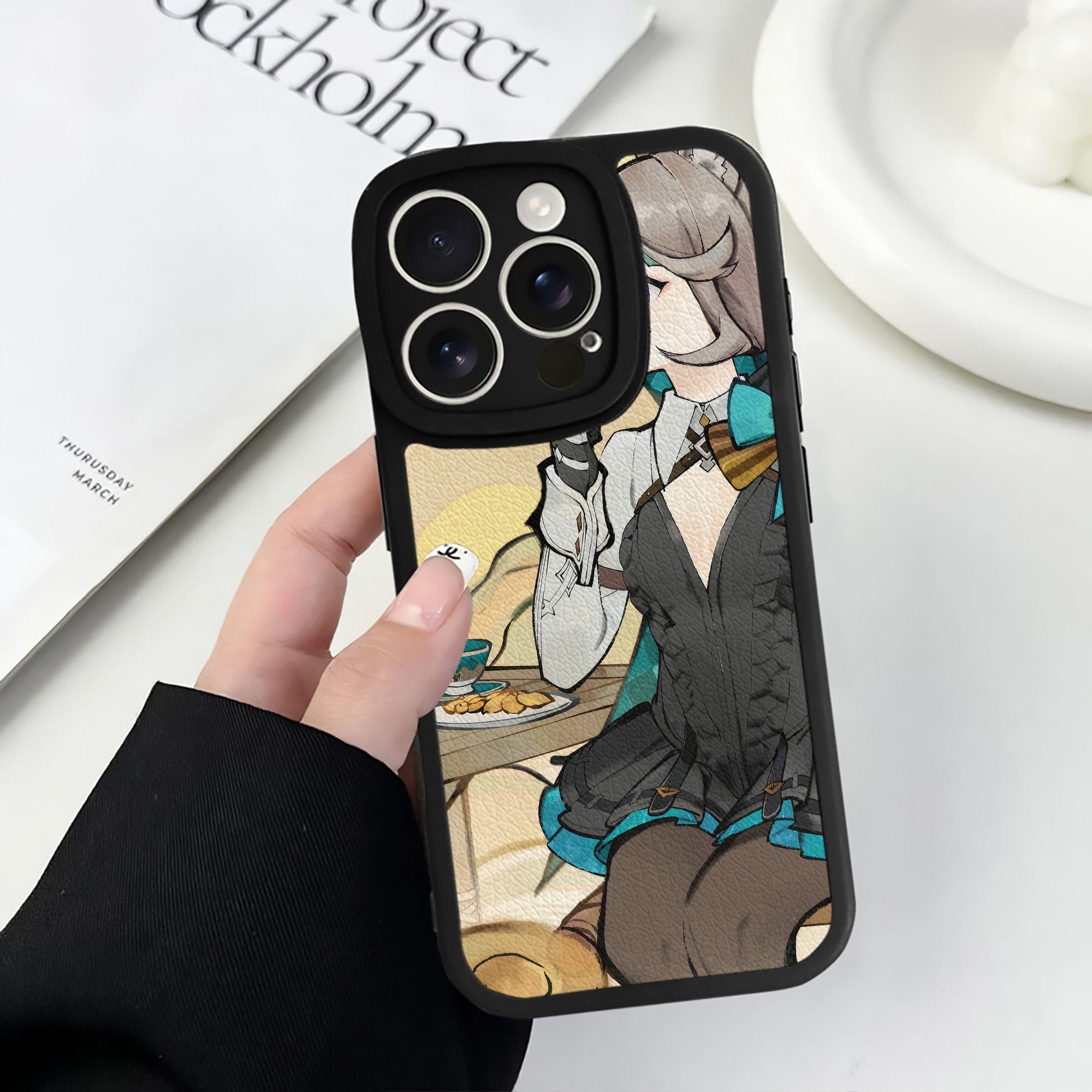 げんし神 genshin 【iPhone 16シリーズ対応】シリコンスマホケース（レザー調） 材質：シリコン